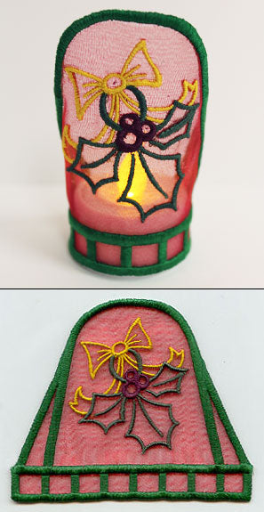 Holly-Jolly Holly Tea Light Wrap (In-the-Hoop)