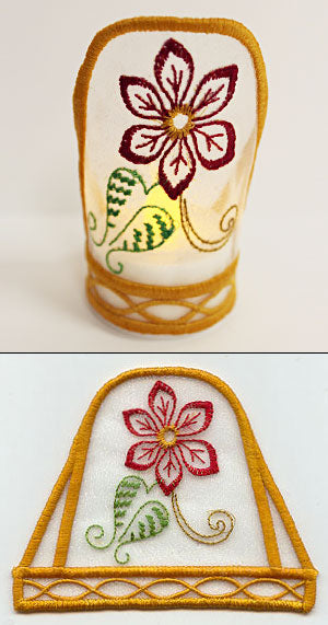 Holy Night Poinsettia Tea Light Wrap (In-the-Hoop)