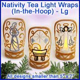 A Christmas Nativity Tea Light Wraps (In-the-Hoop) Design Pack
