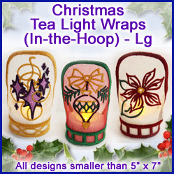 A Christmas Tea Light Wraps (In-the-Hoop) Design Pack