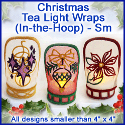 A Christmas Tea Light Wraps (In-the-Hoop) Design Pack