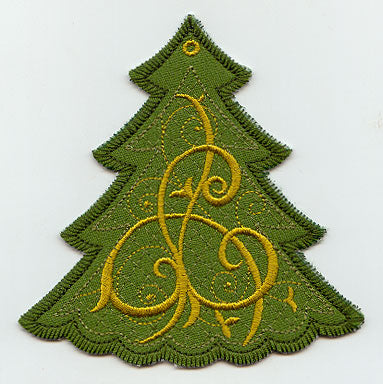 Christmas Tree & Swirls Gift Tag (In-the-Hoop)