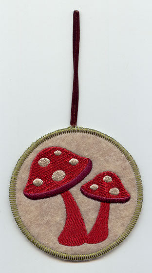 Northwoods Mushroom Pair Ornament (In-the-Hoop)
