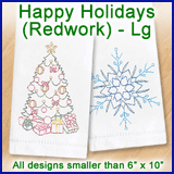 A Happy Holidays (Redwork) Design Pack