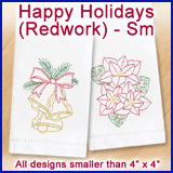 A Happy Holidays (Redwork) Design Pack