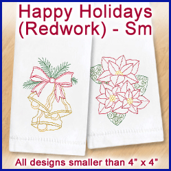 A Happy Holidays (Redwork) Design Pack