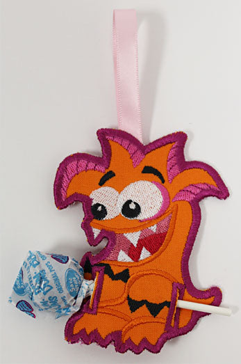 Valentine's Lollipop Holder - Monster (In-the-Hoop)