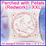 A Perched with Petals (Redwork) Design Pack