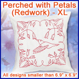 A Perched with Petals (Redwork) Design Pack