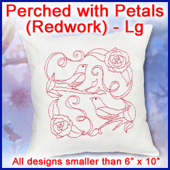 A Perched with Petals (Redwork) Design Pack