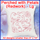 A Perched with Petals (Redwork) Design Pack