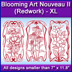 A Blooming Art Nouveau II (Redwork) Design Pack