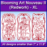 A Blooming Art Nouveau II (Redwork) Design Pack