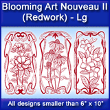 A Blooming Art Nouveau II (Redwork) Design Pack
