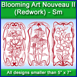 A Blooming Art Nouveau II (Redwork) Design Pack
