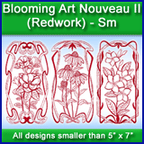 A Blooming Art Nouveau II (Redwork) Design Pack