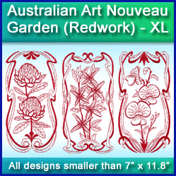 A Australian Art Nouveau Garden (Redwork) Design Pack