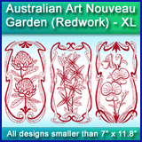 A Australian Art Nouveau Garden (Redwork) Design Pack