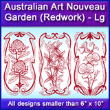 A Australian Art Nouveau Garden (Redwork) Design Pack