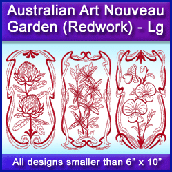 A Australian Art Nouveau Garden (Redwork) Design Pack