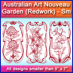 A Australian Art Nouveau Garden (Redwork) Design Pack