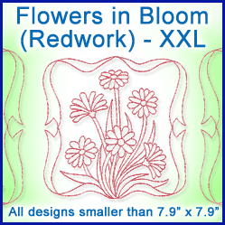 A Flowers in Bloom (Redwork) Design Pack