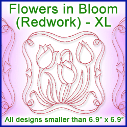 A Flowers in Bloom (Redwork) Design Pack