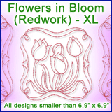 A Flowers in Bloom (Redwork) Design Pack