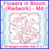 A Flowers in Bloom (Redwork) Design Pack