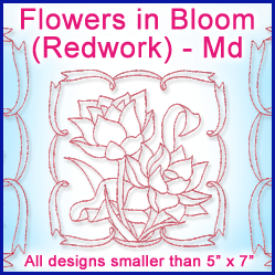 A Flowers in Bloom (Redwork) Design Pack