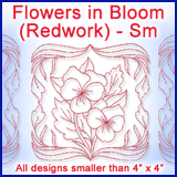 A Flowers in Bloom (Redwork) Design Pack