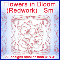 A Flowers in Bloom (Redwork) Design Pack