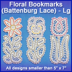 A Floral Bookmarks (Battenburg Lace) Design Pack