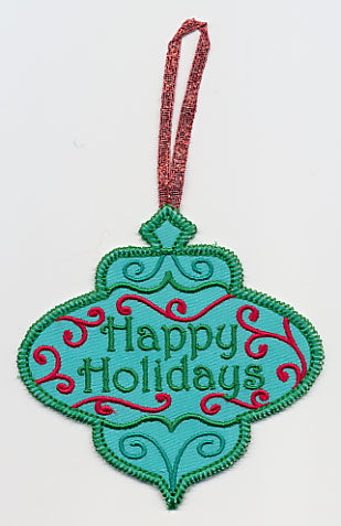 Happy Holidays Ornament (In-the-Hoop)