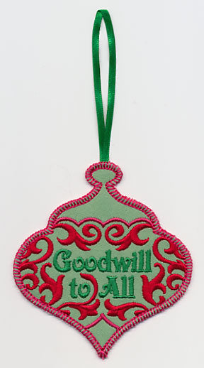 Goodwill to All Ornament (In-the-Hoop)