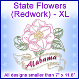 A State Flowers (Redwork) Design Pack