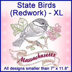 A State Birds (Redwork) Design Pack