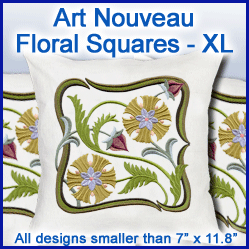 A Art Nouveau Floral Squares Design Pack