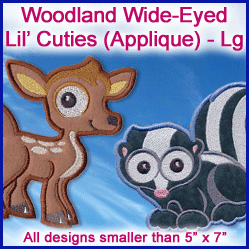 A Woodland Wide-Eyed Lil' Cuties (Applique) Design Pack