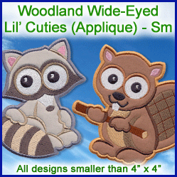 A Woodland Wide-Eyed Lil' Cuties (Applique) Design Pack
