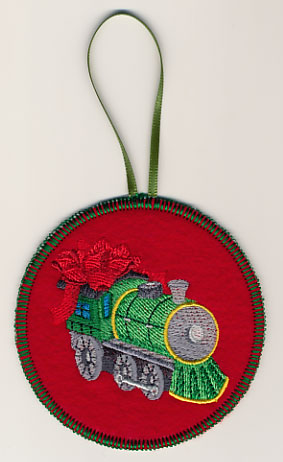 Christmas Toy Train - Engine Ornament (In-the-Hoop)