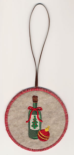 Merry Christmas Wine - Bottle Ornament (In-the-Hoop)