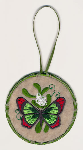 Christmas Butterfly 4 Ornament (In-the-Hoop)