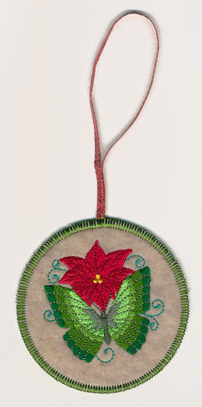 Christmas Butterfly 5 Ornament (In-the-Hoop)