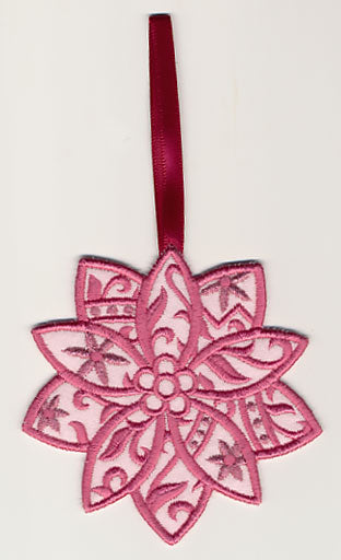 Filigree Poinsettia Ornament (In-the-Hoop)