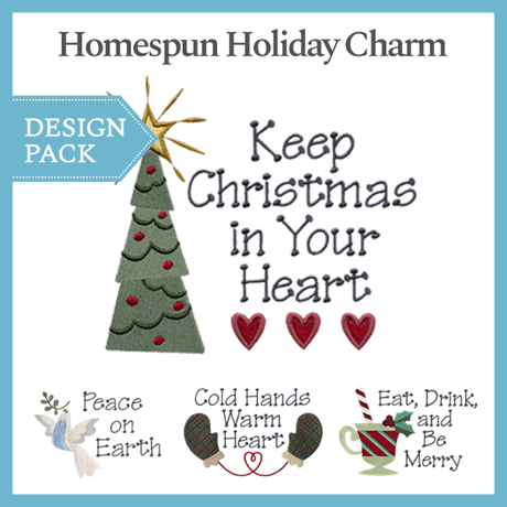 A Homespun Holiday Charm Design Pack