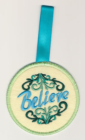 Believe Ornament (In-the-Hoop)