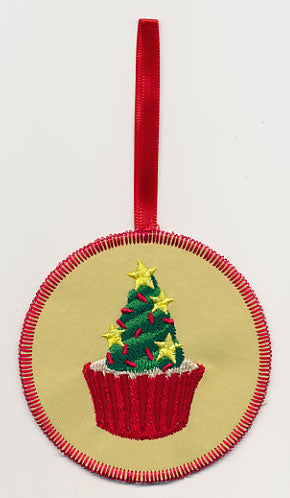 Christmas Tree Cupcake Ornament (In-the-Hoop)