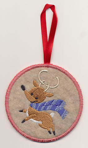 Baby Reindeer Blitzen Ornament (In-the-Hoop)