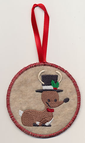 Baby Reindeer Dasher Ornament (In-the-Hoop)